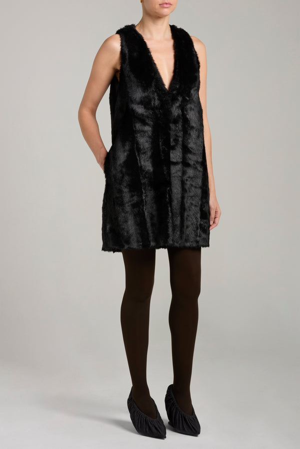 fur lined mini dress Faux 2026 Sep Women's High Neck Fringe Color:Tahiti 52 Bust