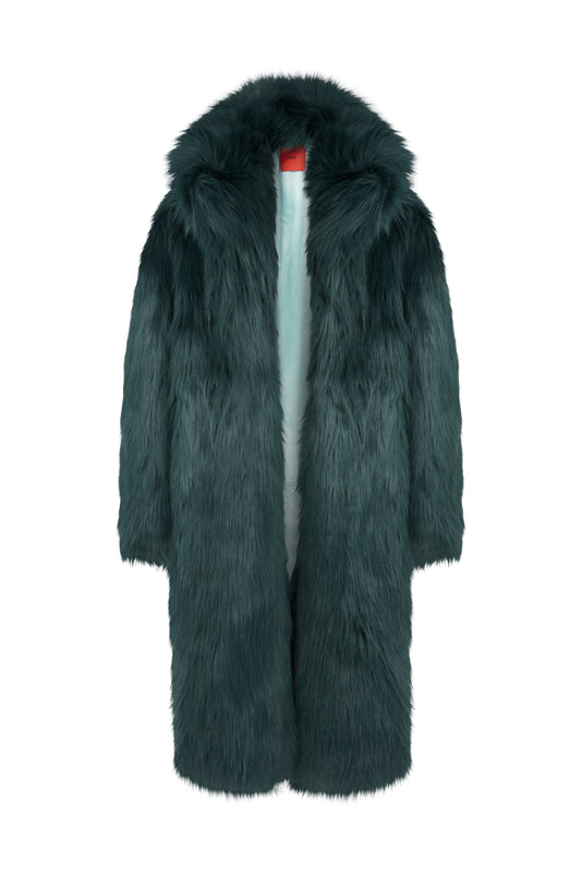 Green Faux Fur Coat