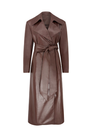 Brown Leyla Leather Coat