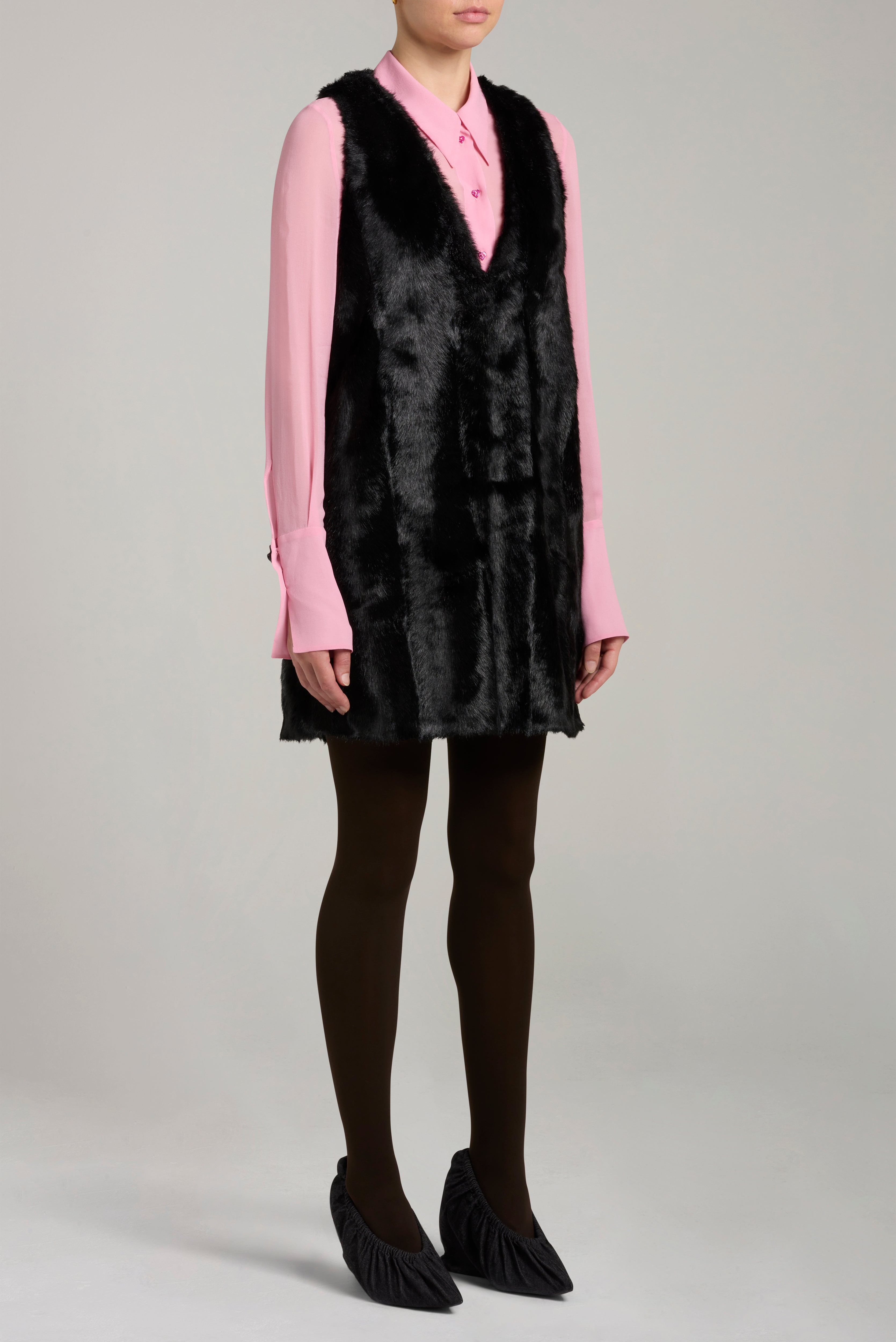 Faux Fur Mini Dress - Lurline Faux Fur Mini Dress - Lurline