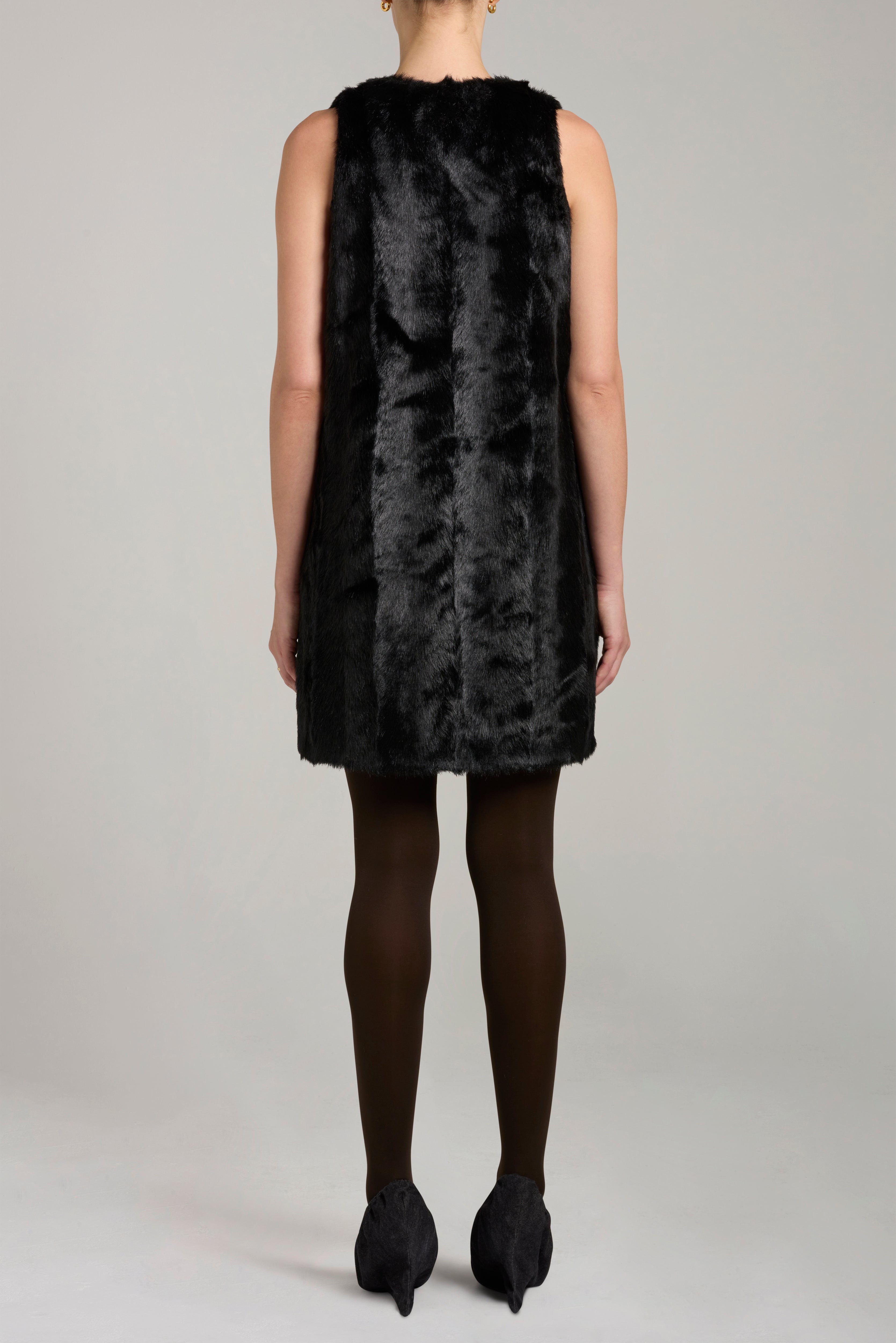 Faux Fur Mini Dress - Lurline Faux Fur Mini Dress - Lurline
