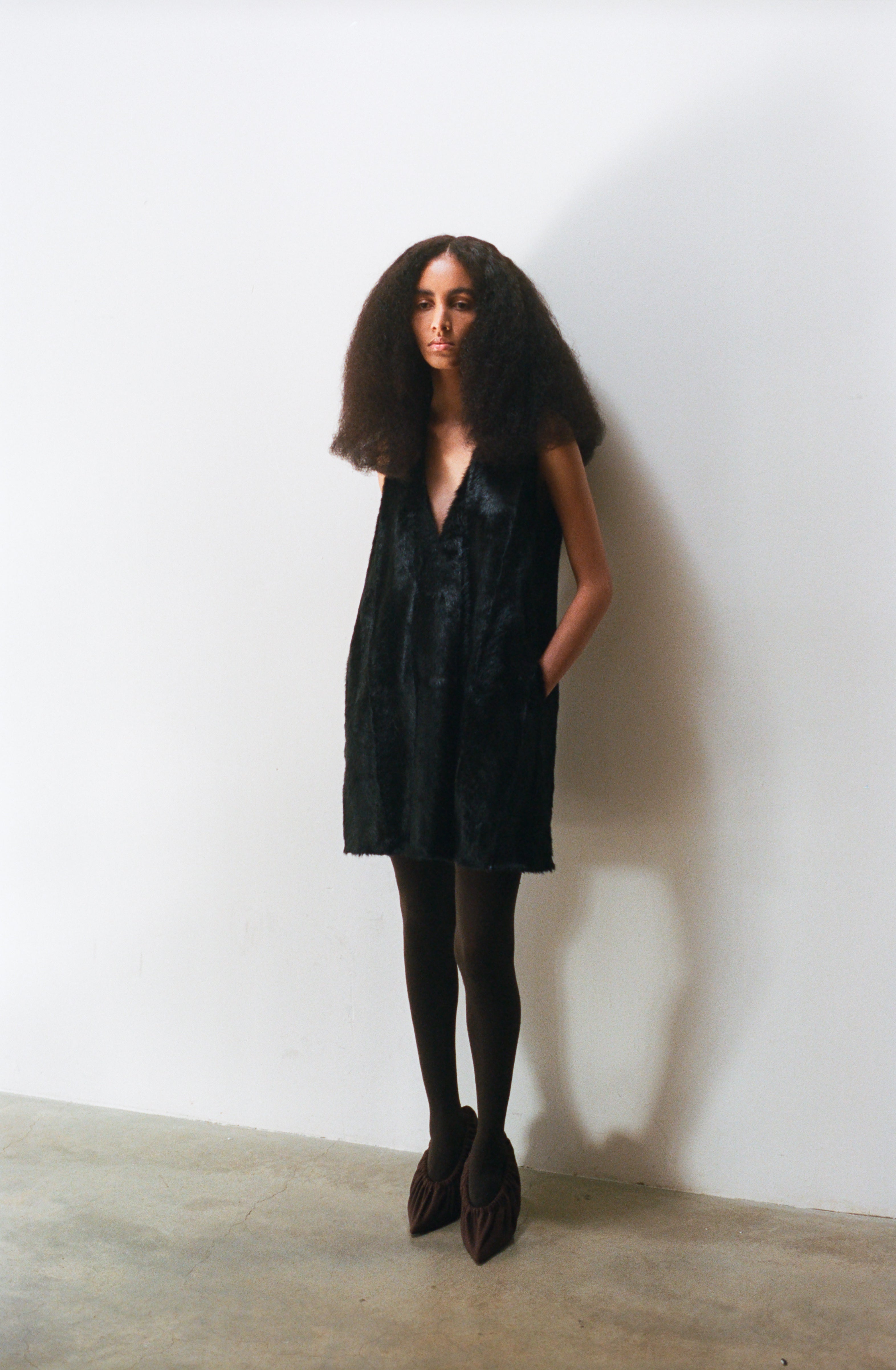 Faux Fur Mini Dress - Lurline Faux Fur Mini Dress - Lurline